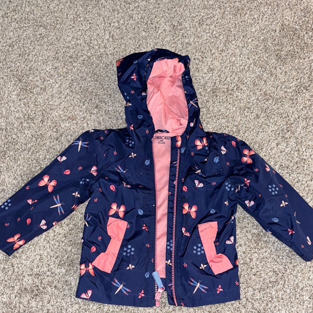 Cherokee Coral and Navy Hooded Jacket